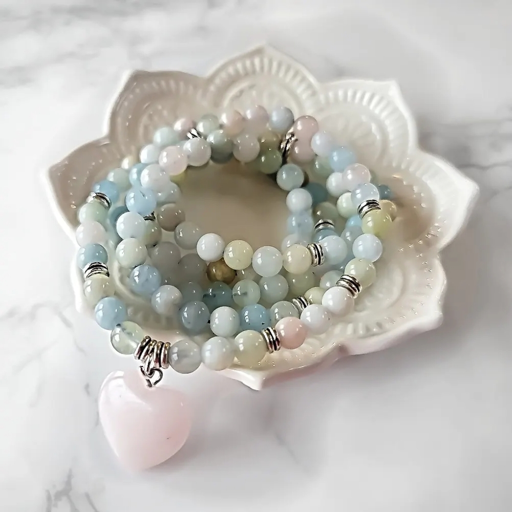 The Loving Heart 🤍 Morganite Mala Necklace